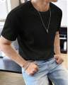 Waffle Knit Men's T-Shirt  Solid Color Short Sleeve unsex T-shirt. 