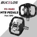 BUCKLOS Mountain Bike Pedals 3 Sealed Bearing PD-M680 Dual Clipless Flat & Lock Pedal Aluminum Cycling Pedals Fit Shimano SPD. 