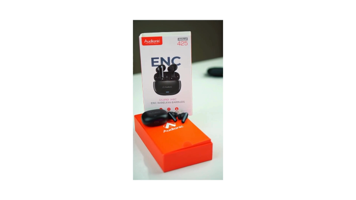 Audionic Airbud 425 Wireless Earbuds TWS Earbud With Quad MIC - ENC Wireless Earphones - IPx4 Water Proof Bluetooth Earbuds - One Year Brand Warranty (ORIGINAL)