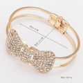 Crystal Bowknot Open Cuff Bracelet – Fashion Charm Chain Bangle for Women, Birthday Gift.