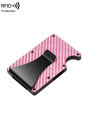 Minimalist carbon fiber RFID holder ultra-thin mini ID credit card holder aluminum alloy men's and women's wallet. 