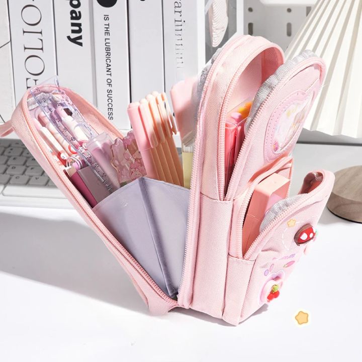 Handheld%20Backpack%20Pencil%20Case%20Cute%20Cartoon%20Dirt%20Resistant%20Canvas%20Three-layer%20Large%20Capacity%20Stationery%20Bag%20Storage%20Bag%20-%20Image%206