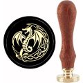 Dragon Wax Seal Stamp Moon Vintage Sealing Wax Stamps Celtic Knot 30mm Retro Wood Stamp Removable Head for Wedding Invitations. 