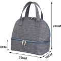 Hot spring lunch bag, small lunch bag, impervious food lunch bag, Nevera small handbag, school, picnic (double ash). 