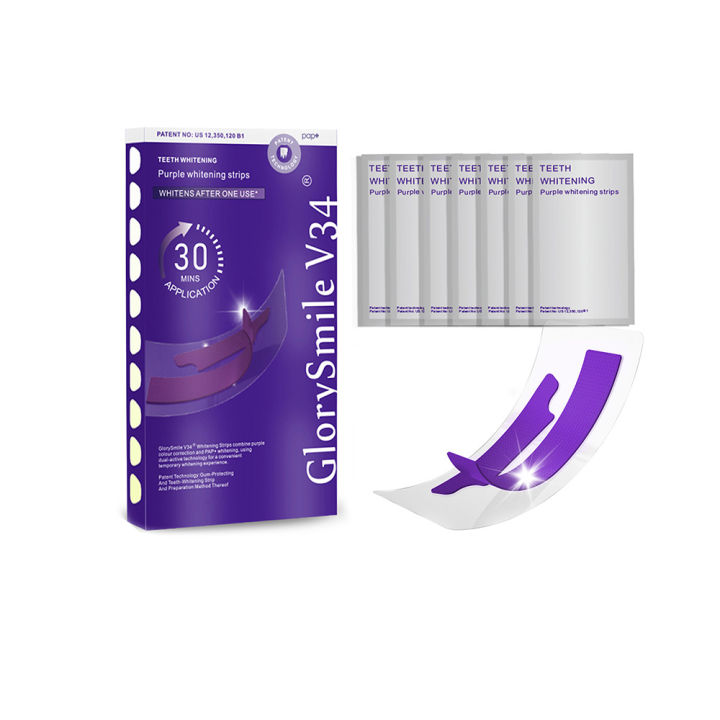 Purple Teeth Strips Brighten Tooth Remove Plaque Stain Cleaning Oral Hygiene Reduce Sensitivity Bleaching Dental Tools