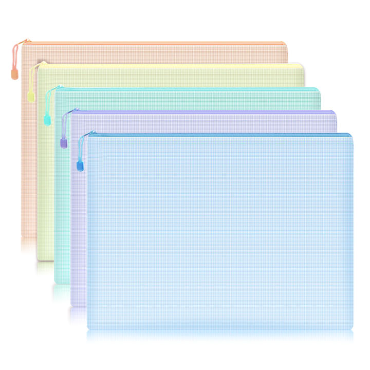 5pcs%20Mesh%20Zipper%20Pouch%20Document%20Bag%20Waterproof%20Zip%20File%20Folders%20A4%20School%20Office%20Supplies%20Pencil%20Case%20Storage%20Bags%20-%20Image%202