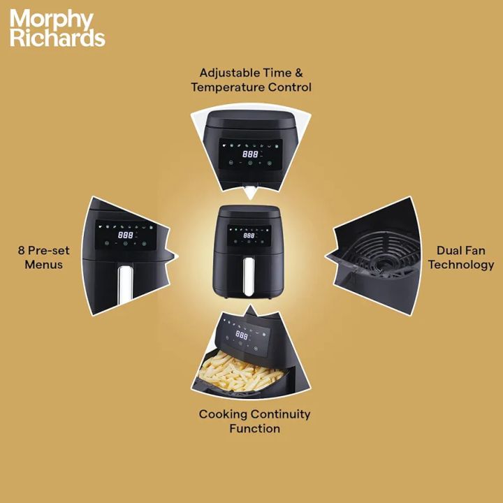 Morphy%20Richards%20Digital%20Air%20Fryer%20For%20Home%7C1500W%20With%20Digital%20Control%7CDual%20Fan%20Technology%7CAdjustable%20Time%20&%20Temperature%20Control%7CVoltage%20Fluctuation%20Protection%7C%20By%20Brand%7CBlack,%205%20liter%20-%20Image%205