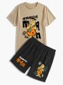 2025 summer new graphic men's suit High street top and shorts Comfortable, soft, breathable, lightweight and quick dry sweat abs. 