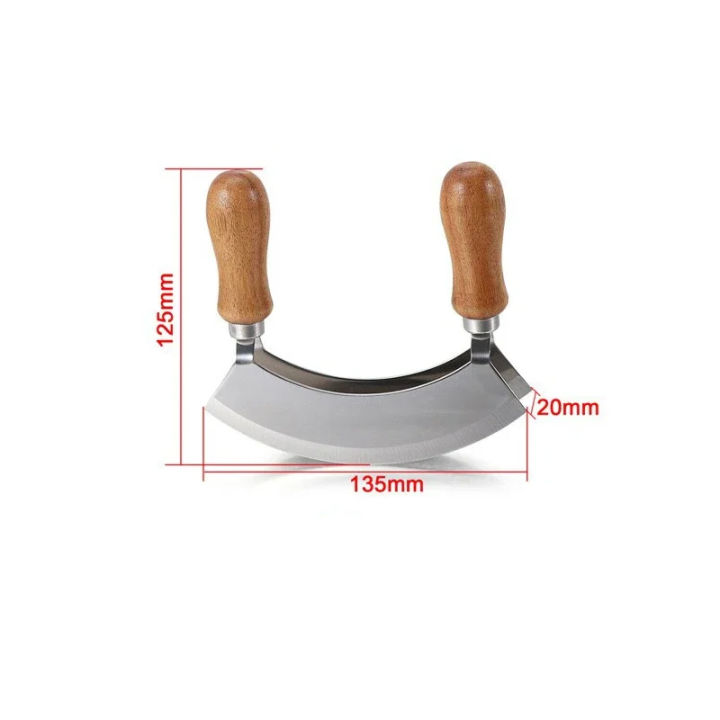 Kitchen pizza knife Stainless steel rocker chopper Slicer cutter ...