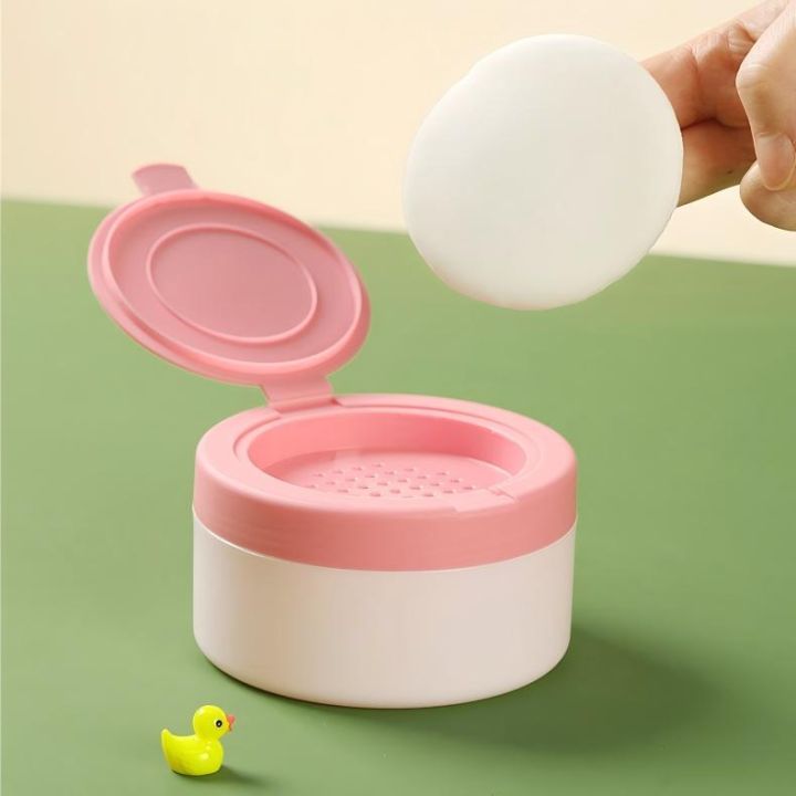 Baby Powder Puff with Box Animal Powder Puff Set,Fluffy Soft Short Plush Puff with Portable Dustproof Box for Baby Talcum Powder