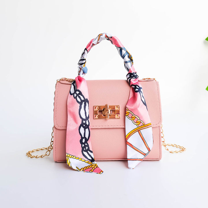 Women's%20fashionable%20simple%20solid%20color%20handbag%20design%20silk%20scarf%20mini%20chain%20single%20shoulder%20-%20Image%204