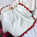 1pcs Rose Blanket Bouquet With  Bag Crochet Handmade Blanket of Roses Birthday Valentine's Day  for Girlfriend. 