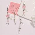Y2K Kawaii Cute Phone Strap Charm Bow Heart Star Keychain Pendant Key Chain Bag Phone Chain Accessory For key All Phone Case.