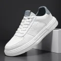 Leather Men White Flat Casual Shoes Lightweight Sneakers Breathable Sports Shoes Shoes for Men Tenis Shoes Zapatillas Hombre. 