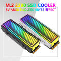 5V/3Pin ARGB AURA Sync Computer 2280 SSD M2 Radiator Aluminum PC RGB M.2 Nvme Cooler Heatsink Solid State Drive Heat Sink Cooler. 