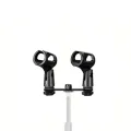 Dual Microphone Clip Crossbar Accessories, Fixed Spacing Dual Mic Clips, Microphone Head Only Can Be Adjusted up and Down, Live Streaming K-Song Expansion Kit (Floor Stand Not Included).