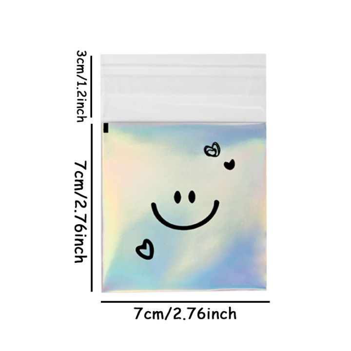 100pcs%20Cute%20Smiling%20Face%20Cookie%20Packaging%20Bag%20Laser%20Transparent%20Biscuit%20Bag%20Self-adhesive%20Bag%20Birthday%20Party%20Wedding%20Decoration%20-%20Image%202