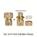 3/4" Brass Hose Quick Connect Set - Universal Garden Connectors Kit with 2 Quick Connectors & 1 Hose Repair Connectors Fitting. 