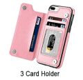 iPhone 7 iPhone 8 Wallet Case with Card Holder, Premium PU Leather Kickstand Card Slots Case,Double Magnetic Clasp and Durable Shockproof Cover 5.5 Inch. 