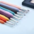 2-10mm Rubber Handle Crochet Hooks Needles Grip Ergonomic Handle Knit Weave Craft Yarn Sewing Tools Crochet Knitting Needles.