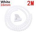 2M/1M Flexible Spiral Cable Wire Protector Cable Organizer Computer Cord Protective Tube Clip Organizer Management Tools 16/10mm.