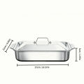 Stainless Steel Covered Roaster Pan Thickened Nonstick Oven Safe with Heat Resistant Handles for Grilling Baking Buffet Serving.