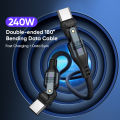 5A USB-C to USB-C Mobile Phone Data Cable 240W Fast Charging 180 Degree Charger Type-C Suitable for  MacBook  . 
