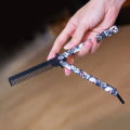 Stainless Steel Folding Comb, Butterfly Knife, Beard Comb, Mustache, Hair Salon Styling Tool, 1pcs. 