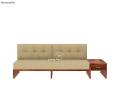 Cortez L-Shaped Wooden Sofa with Side Storage Drawer(Honey Finish). 