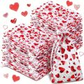 100PCS Valentines Day Organza Bags Drawstring Organza Jewelry Pouches Bulk Wedding Party Favor Mini Candy Mesh for Party.