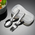 WORTHBUY 316 Stainless Steel Dinnerware Sets With Plastic Storage Box Portable Children Fork Spoon Kitchen Cute Mini Kid Cutlery.