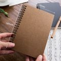 STONEGO Soft Cover Spiral Notebook Natural Environmentally Blank Sketch Book Pad Notepad Unlined Kraft Paper Cover. 