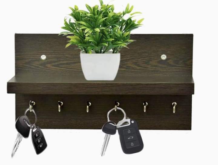 Key ring hanger key wall shelf Height 8.5 Inch Width 12 Inch Depth 5.5 Inch Model KS