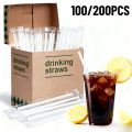 100PCS Transparent Straws Individually Packaged Disposable Straws Suitable Party Wedding Milk Juice Milkshake Coffee. 