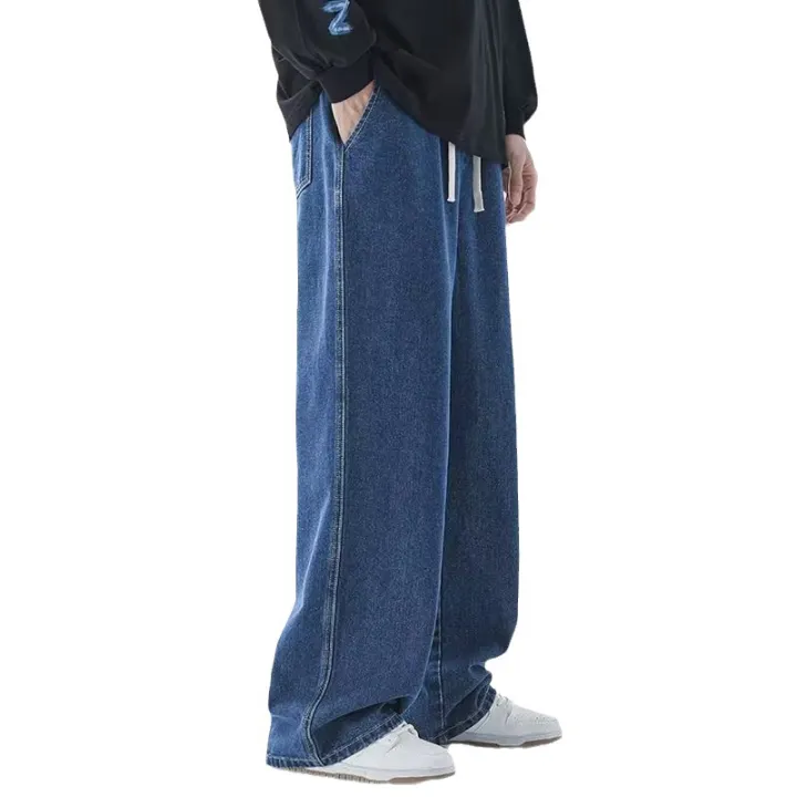 2025%20New%20Korean%20Men's%20Casual%20Long%20Jeans%20Classic%20Man%20Straight%20Denim%20Wide-leg%20Pants%20Gyms%20Solid%20Color%20Light%20Blue%20Grey%20Black%20M-3XL%20-%20Image%203