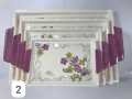 Melamine Serving Tray Set Pack of 4 , Coffee, Food, Home Decoration T. 