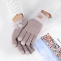 Winter Warm Touch Screen Half Fingerless Knitted Acrylic Gloves For Men And Women.