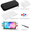 For Switch OLED Model Carrying Case 9 in 1 Accessories Kit for 2022 Nintendo Switch OLED Model  with Protective Case. 