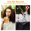 Reusable Telescopic Straw 304 Stainless Steel Metal Straw With Cleaning Brush Portable Drinking Straw Set For Travel With Case. 