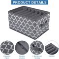 Storage Bag 6 pockets 6 Grids Washable Wardrobe Clothes Organizer, Jeans Compartment Storage Box, Clothes Drawer Mesh Separation Box, Portable Foldable Closet. 