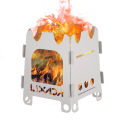 Lixada Titanium/Stainless steel Outdoor Camping Stove Portable Ultralight Folding Wood Stove Pocket Stove Camping Fishing Hiking. 