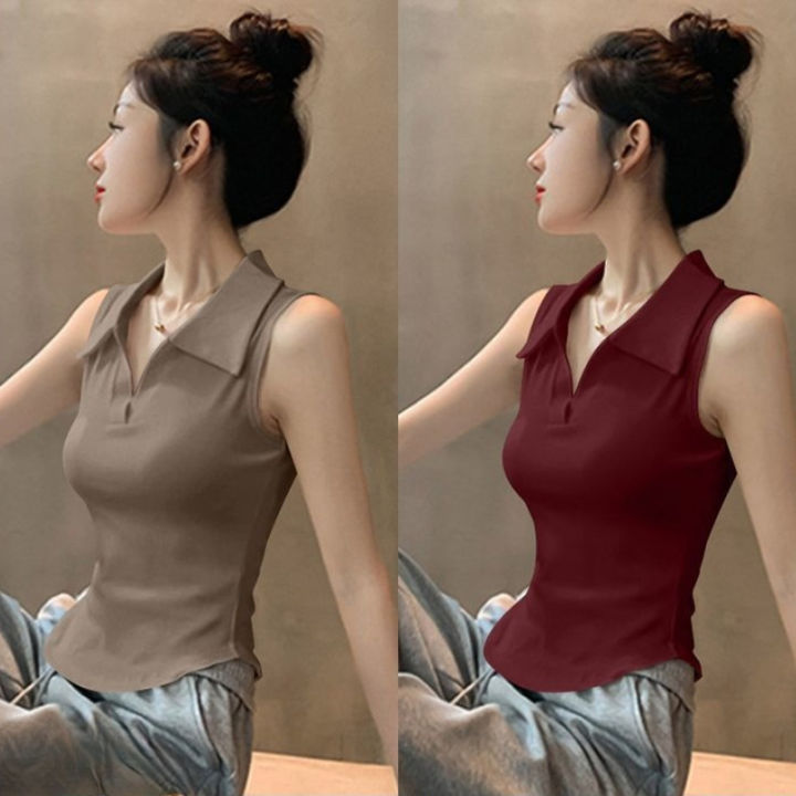 Korean%20Fashion%20%20Sleeveless%20Polo%20Tops%20for%20Women%20Slim%20Fit%20Y2K%20Casual%20Summer%20Vest%20Streetwear%20T-shirt%20Women%20Clothing%20Aesthetic%20-%20Image%202