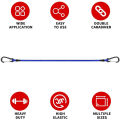 4pcs Aluminum Alloy Hooks with Elastic Ropes Practical Latex Bundling Ropes for Outdoor Tents and Camping Equipment. 