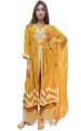 Lakhnavi Chickenkari Kurti Plazo Sets For Women In Yellow. 