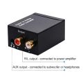 Coaxial Optical Fiber Digital To Analog Audio Converter Digital In to Analog Out For RCA SPDIF Digital Audio Decoder Amplifier.