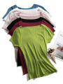 Pullover knitted Short Sleeve knitted Sweater Women Spring Summer Slim Basic Solid Casual Base Female knitting shirts 2026 Korea.