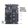 2-In-1 M.2 SSD To SATA3 External Enclosure - Dual-Use NGFF/MSATA To Serial Port Conversion Adapter For Solid-State Drive. 