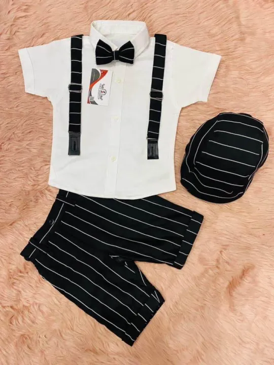 5%20pcs%20party%20dress%20set%20for%206%20month%20to%207%20years%20kids%20with%20half%20sleeve%20shirt%20,%20half%20pant%20,%20cap%20,%20bow%20tie%20and%20suspender%20-%20Image%202