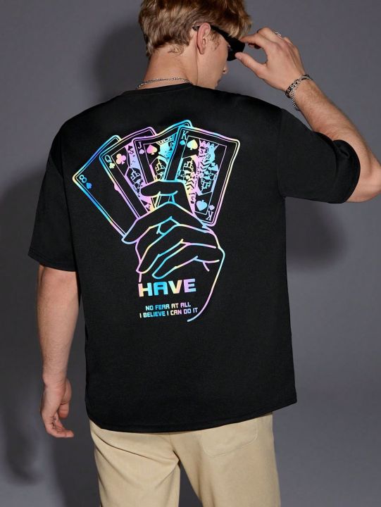 Men's Anime Naruto Pain Akatsuki Graphic T-Shirt - Black