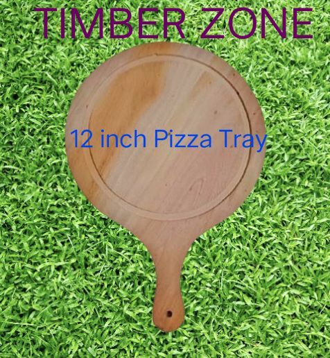 12 Inches Mahogany Wooden Round Head Pizza Board / Pizza Tray